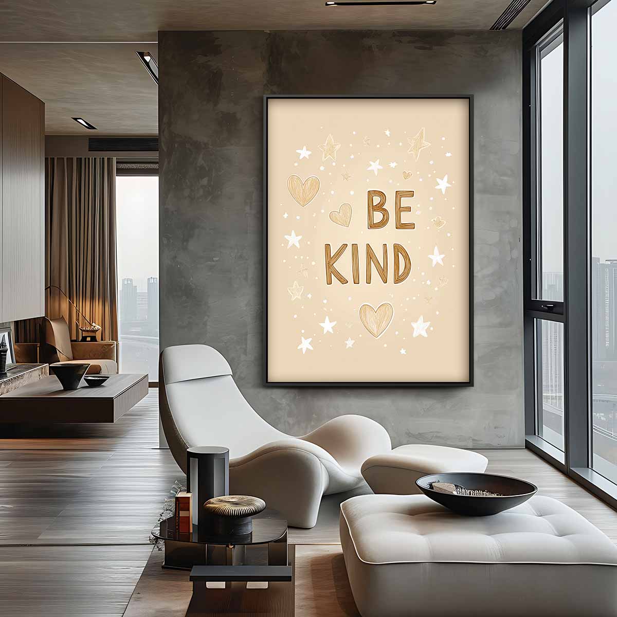 Be Kind Poster – canvas wanddecoratie in portret formaat