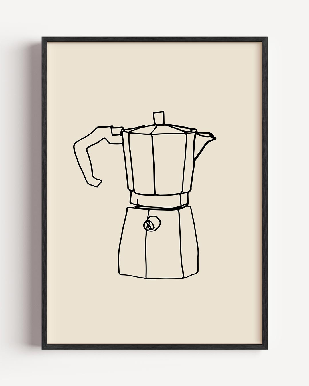 Minimalistische Moka Pot – keuken portret poster als wanddecoratie