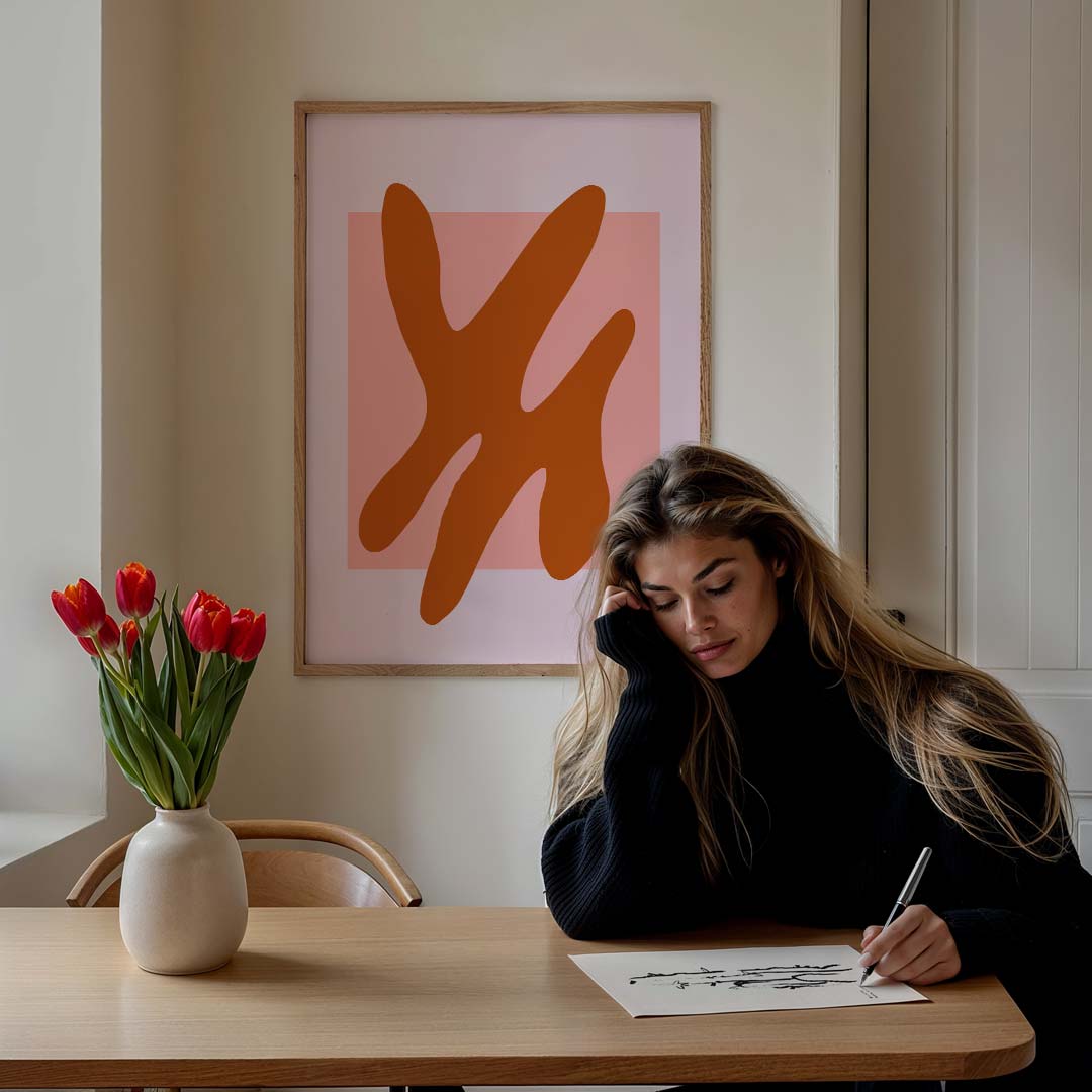 Vibrante Abstracte Wandkunst – staande muurposter met kleurrijke abstracte vormen