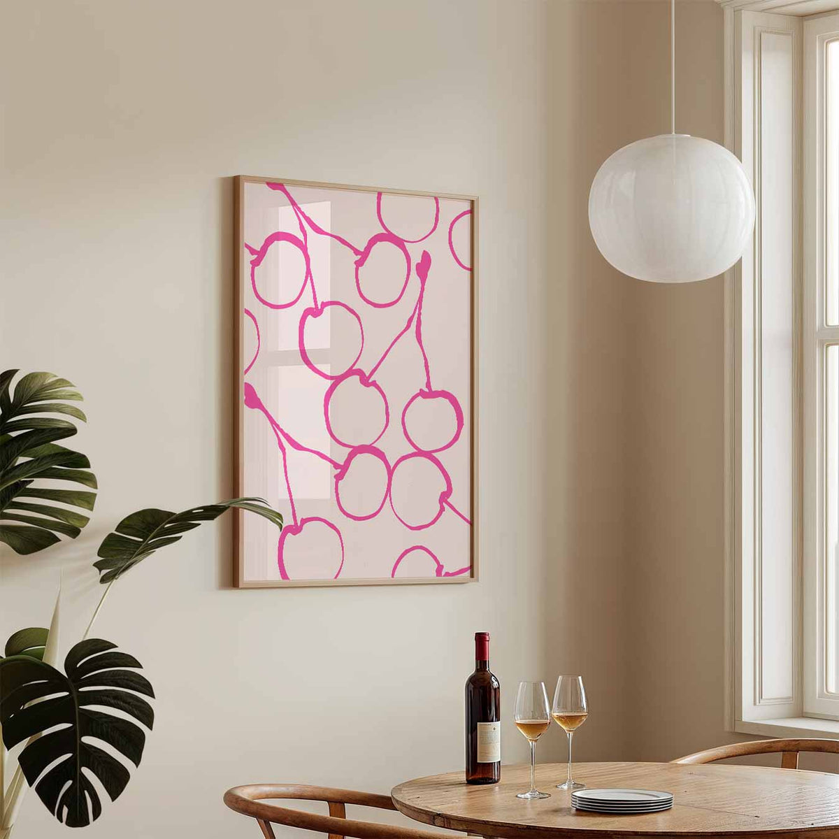 Speelse Kersen – keukenposter in staand formaat