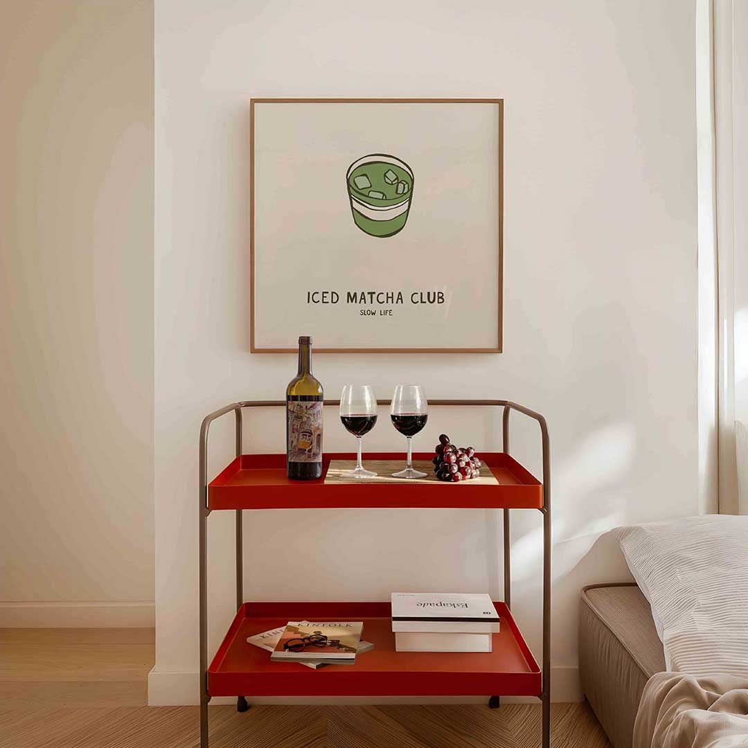 Iced matcha club – vierkante Aziatische wanddecoratie van WallArtistic