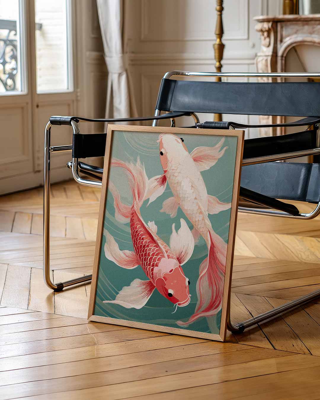 Koi Karper Elegantie – urban poster in staand formaat