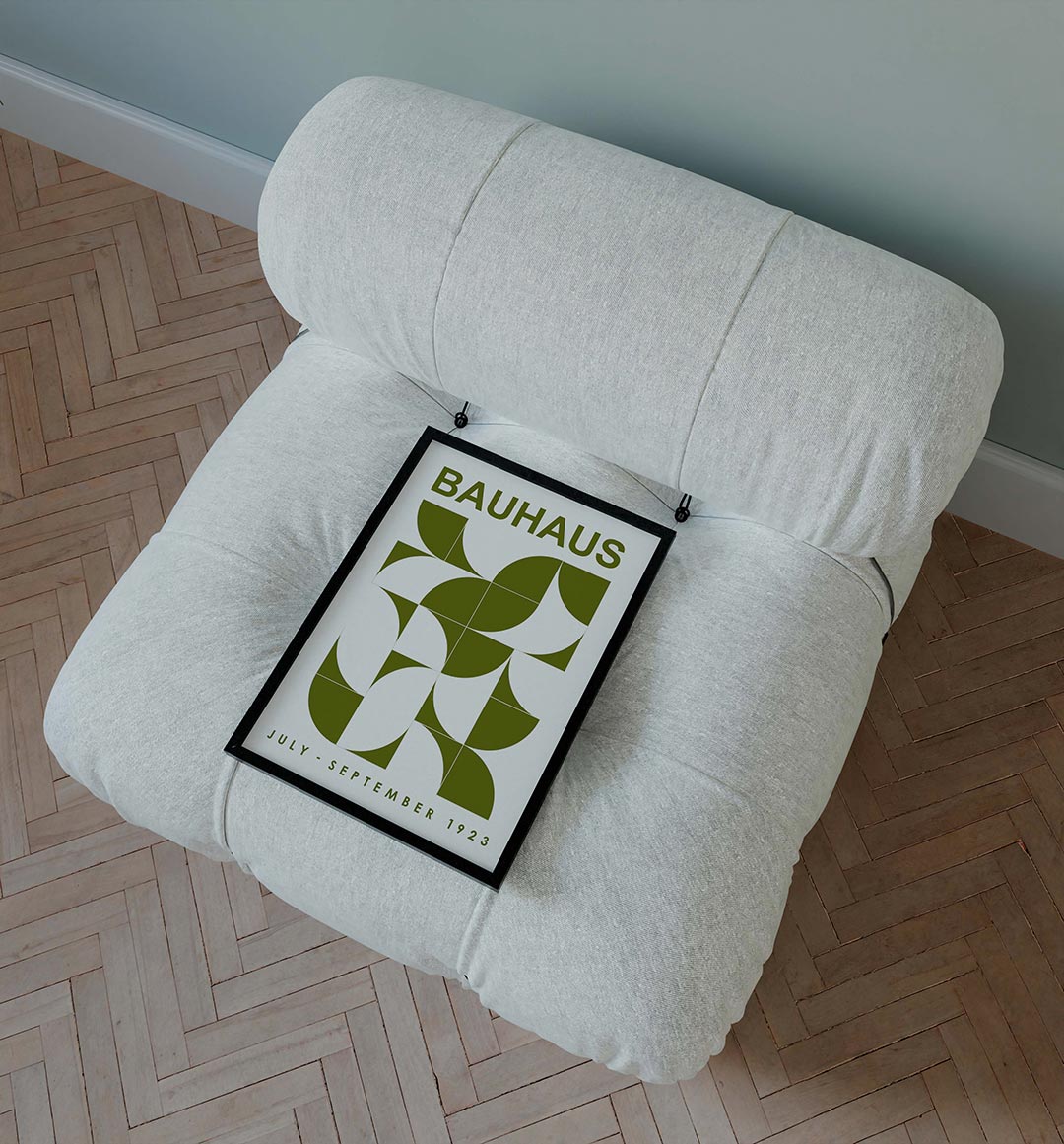 Vorm en kleur – staande Bauhaus poster voor aan de muur