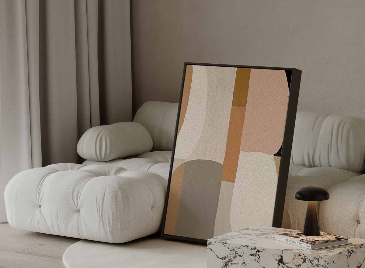 Zachte Aardetinten Abstractie – modern portret kunstwerk van WallArtistic