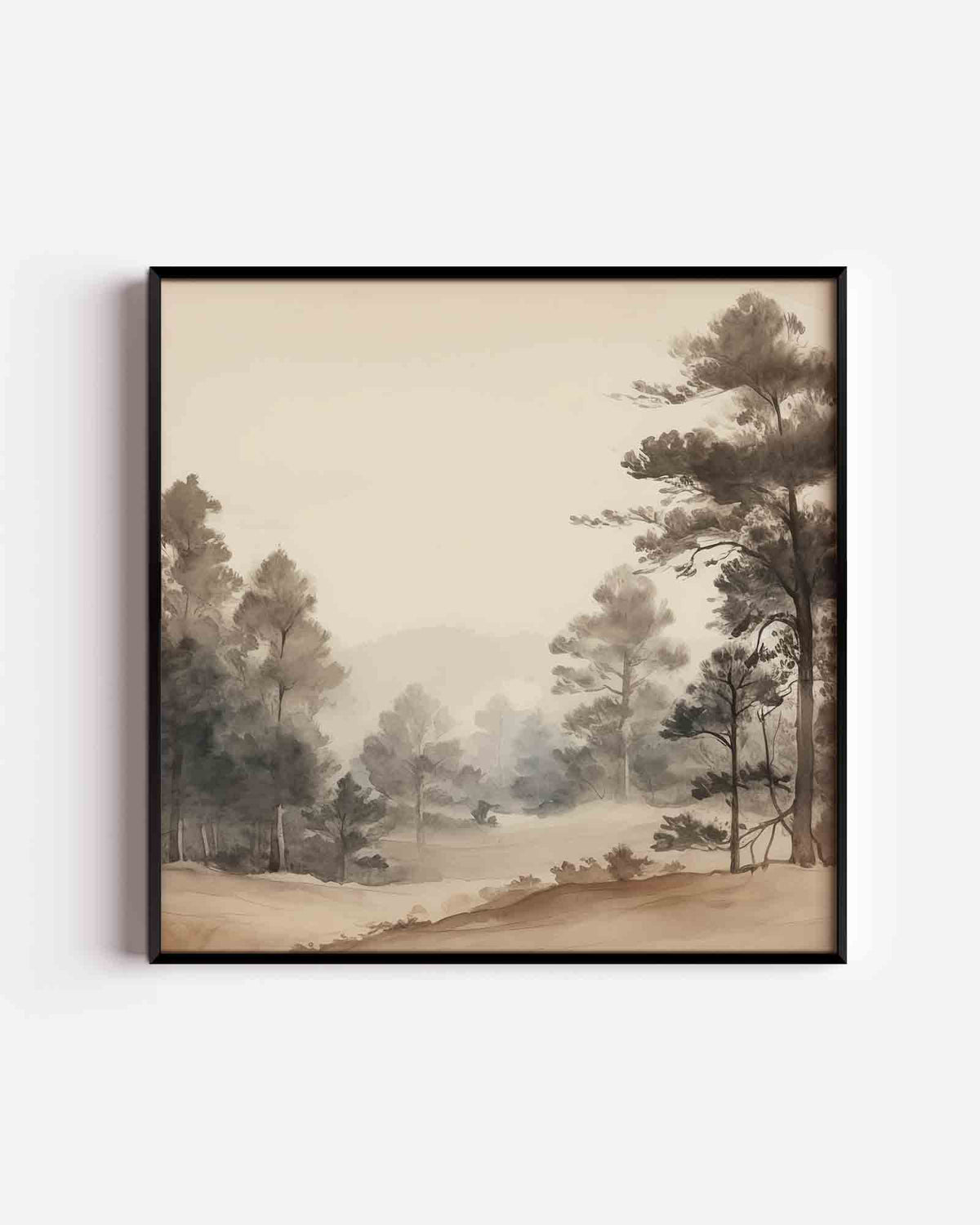 Boslandschap – vintage vierkante poster als wanddecoratie
