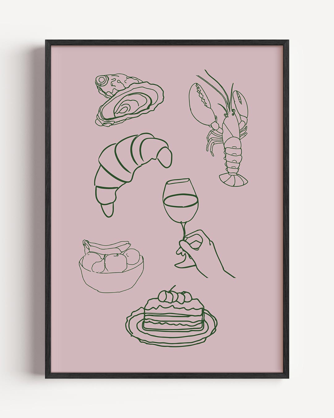 Culinaire Lijntekening – keuken portret poster als wanddecoratie