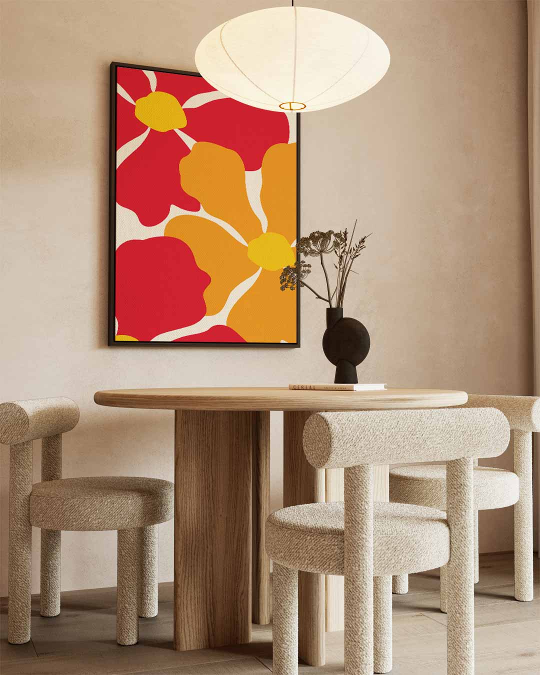 Bloemrijke Kleurexplosie – staande wandkunst voor woonkamer of interieur