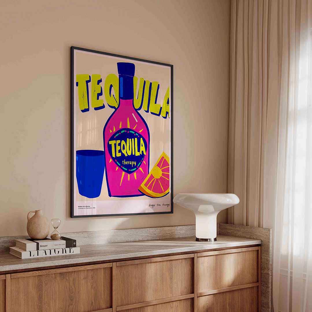 Tequila fles – urban poster in staand formaat