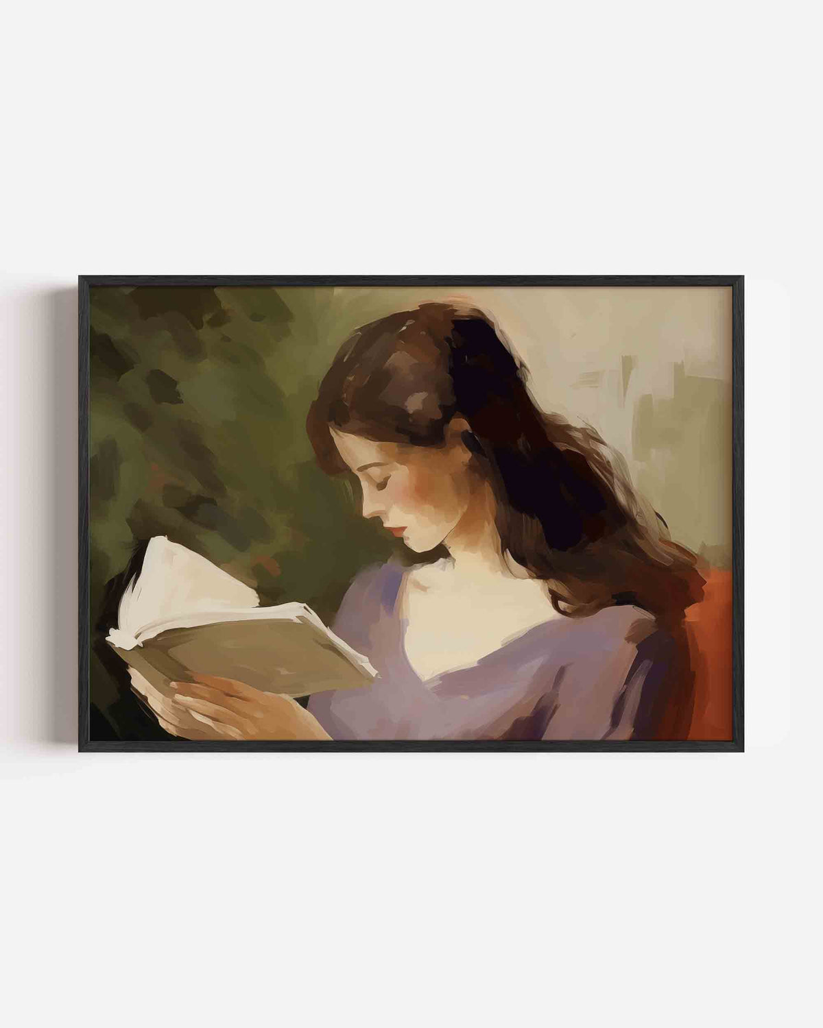 Lezende vrouw – vrouwelijk portret als landscape poster