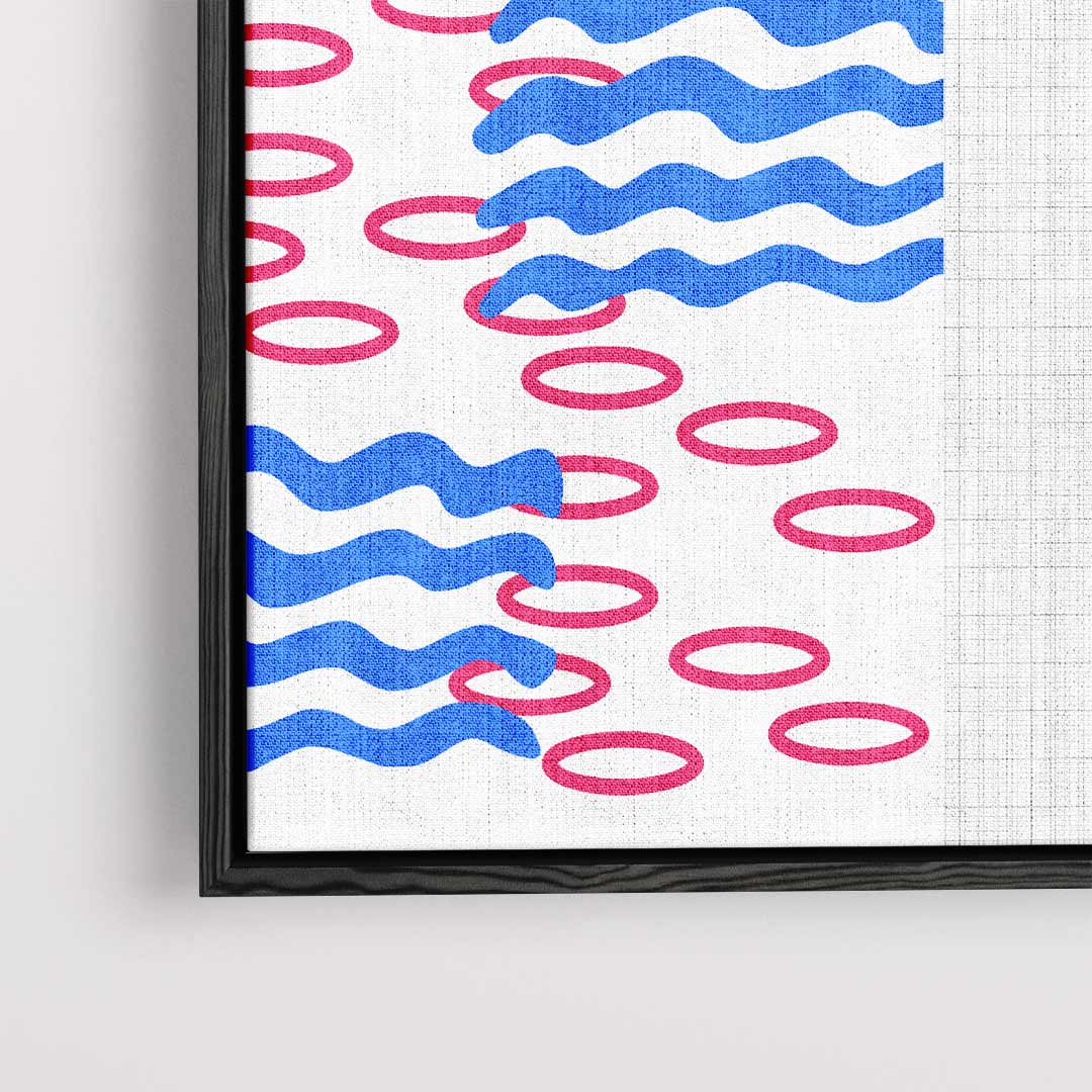 Speelse Golfpatronen – dibond kunstwerk als wanddecoratie