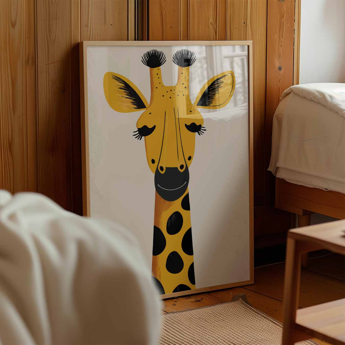 Vrolijke Giraffe – kinderposter in staand formaat