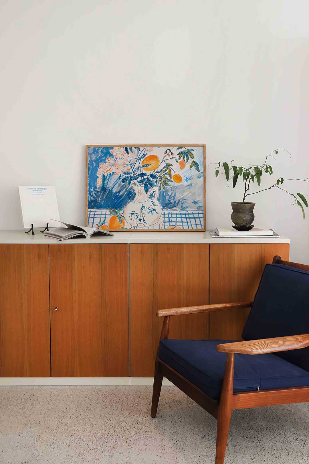 Vaas met sinaasappels – moderne landscape wanddecoratie van WallArtistic