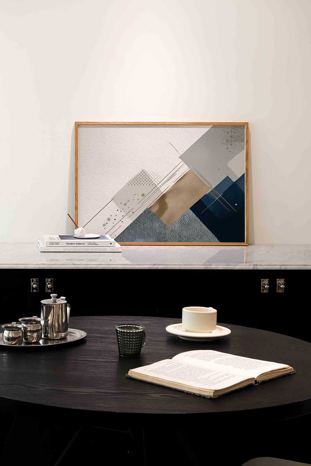 Abstracte vormen – abstracte poster in liggend formaat