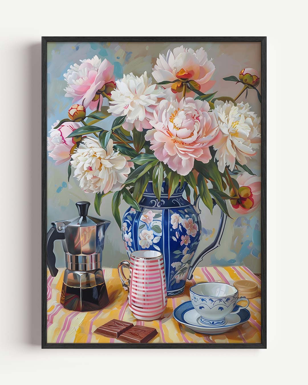 Romantische Bloemenpracht – Popart en Streetart portret poster als wanddecoratie