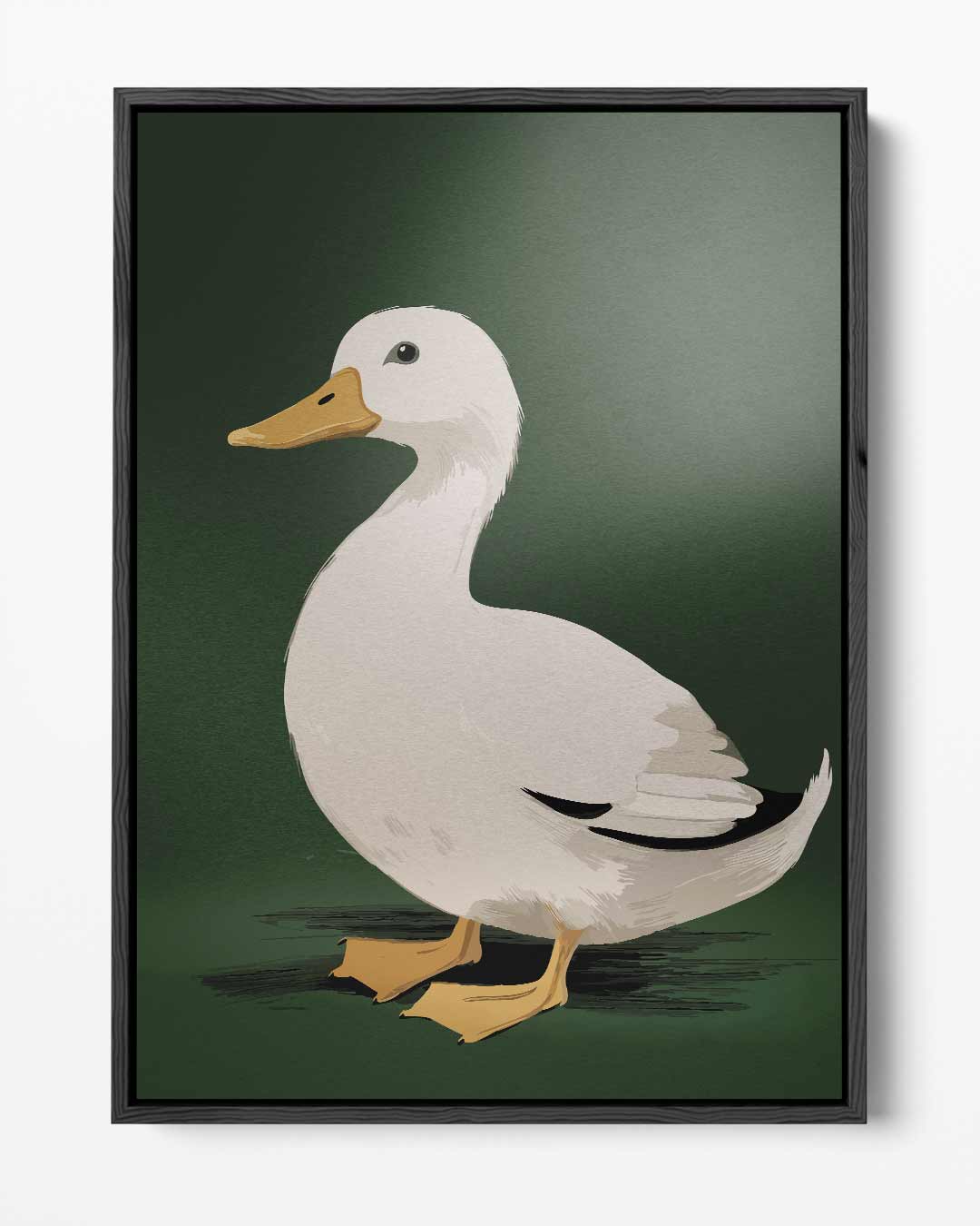 Liefdesvolle Eend in het Groen – portret kunstwerk als wanddecoratie