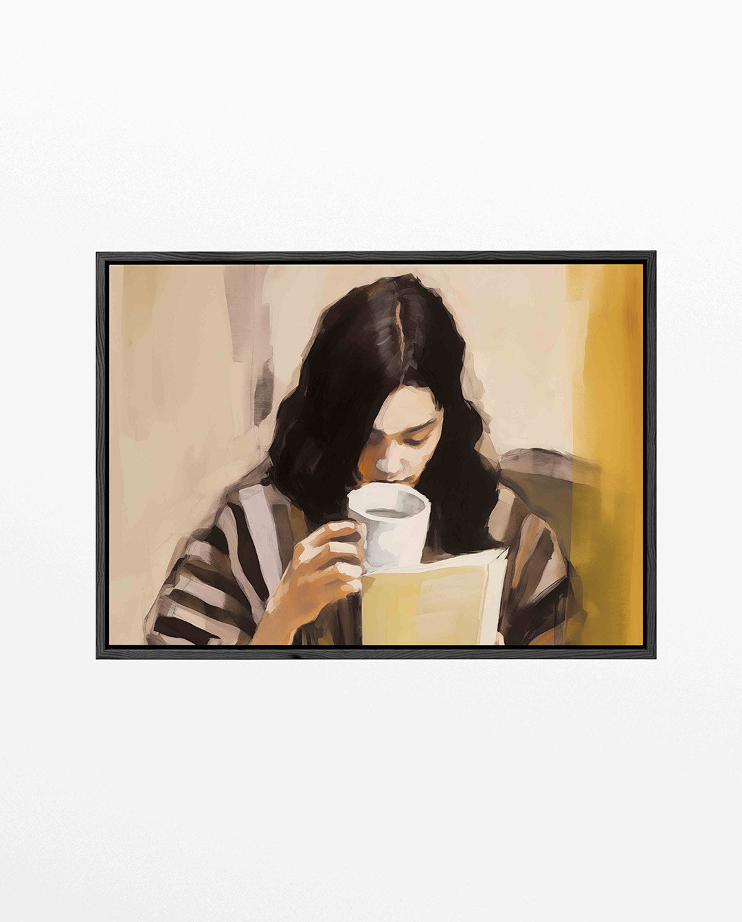 Intieme leesmoment – liggend keuken kunstwerk