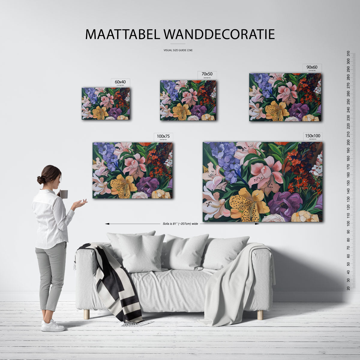 Bloemrijke kleurenpracht – Bloemen kunstwerk – kunstwerk op canvas, dibond of plexiglas
