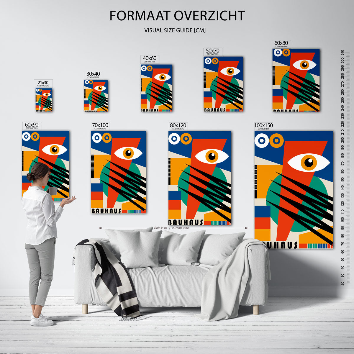 Vorm en kleur – geometrische poster in Bauhaus-stijl van WallArtistic