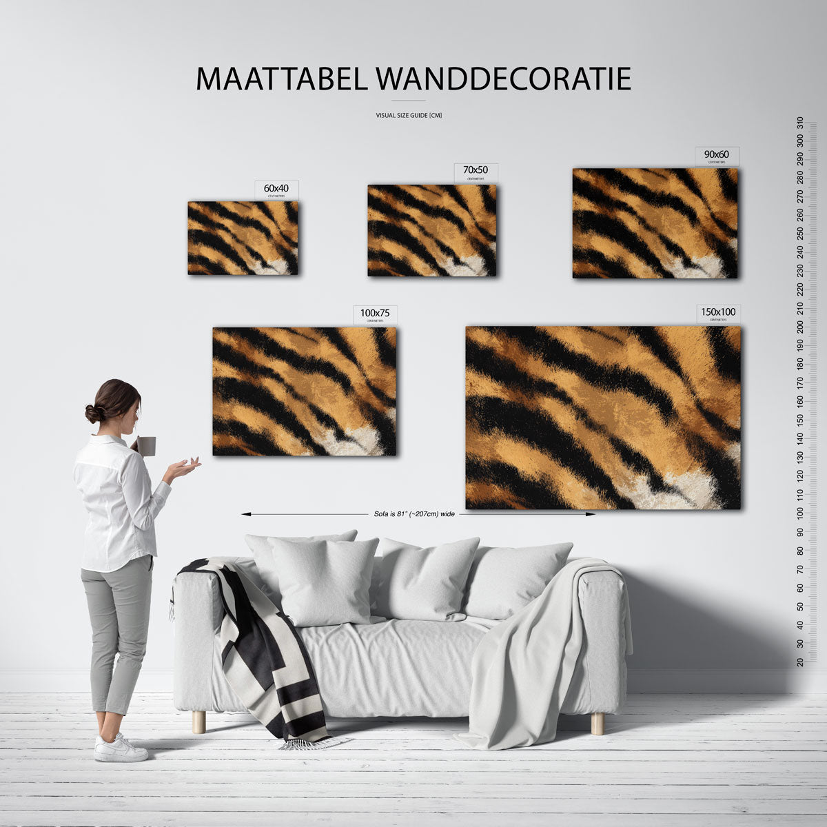 Dierlijke strepen – kunstwerk op canvas, dibond of plexiglas