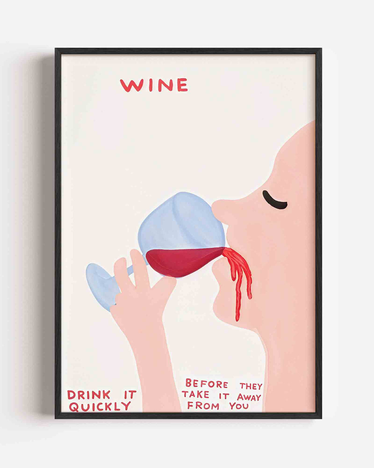 Wijn drinken – Pop Art en Streetart portret poster als wanddecoratie