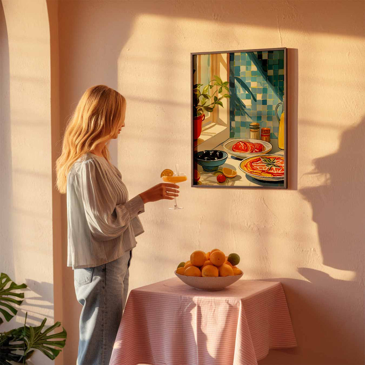 Mediterrane Keuken Charme – keuken poster als sfeervolle staande wanddecoratie