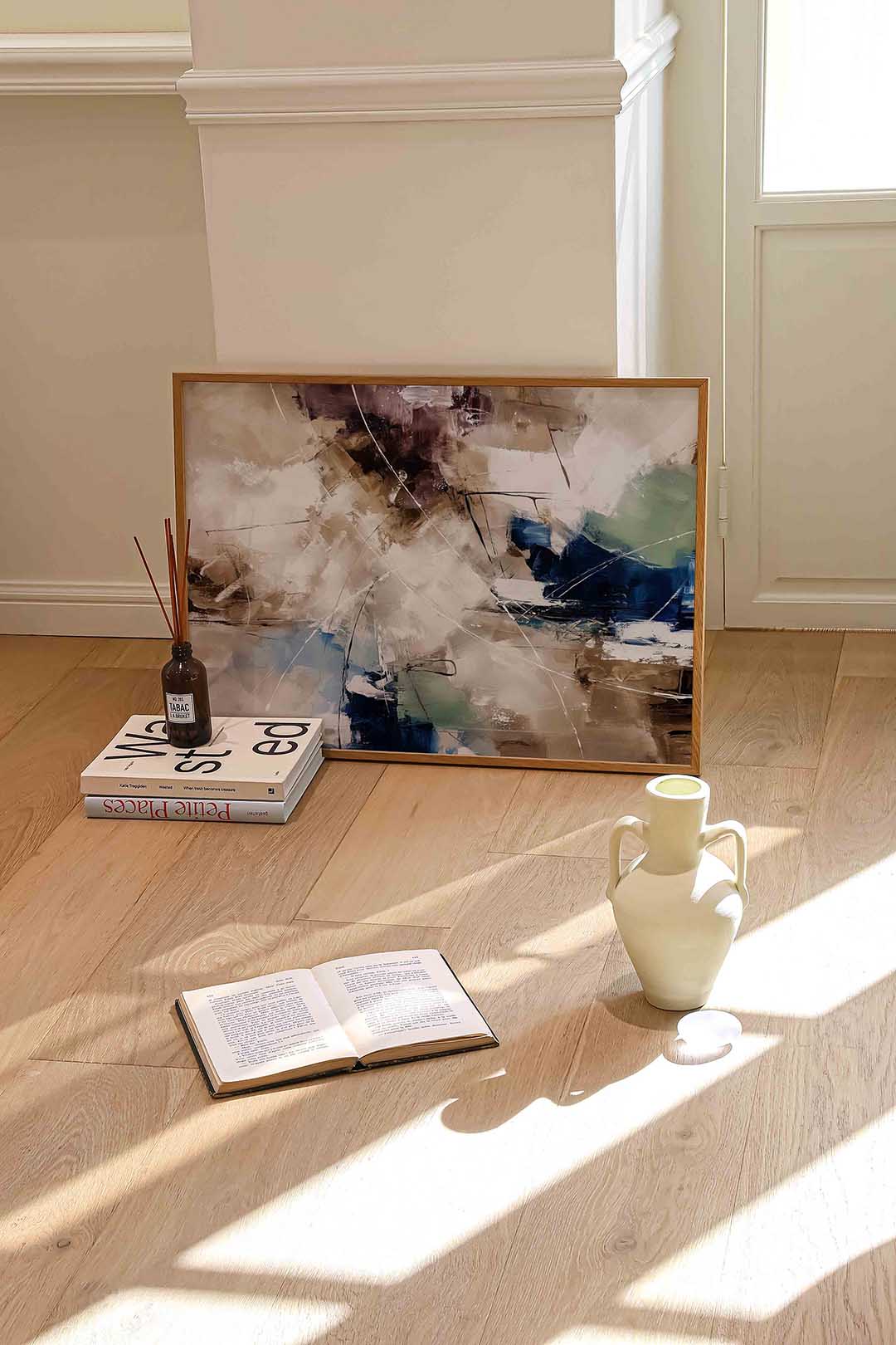 Abstracte vormen – liggende abstracte wanddecoratie van WallArtistic