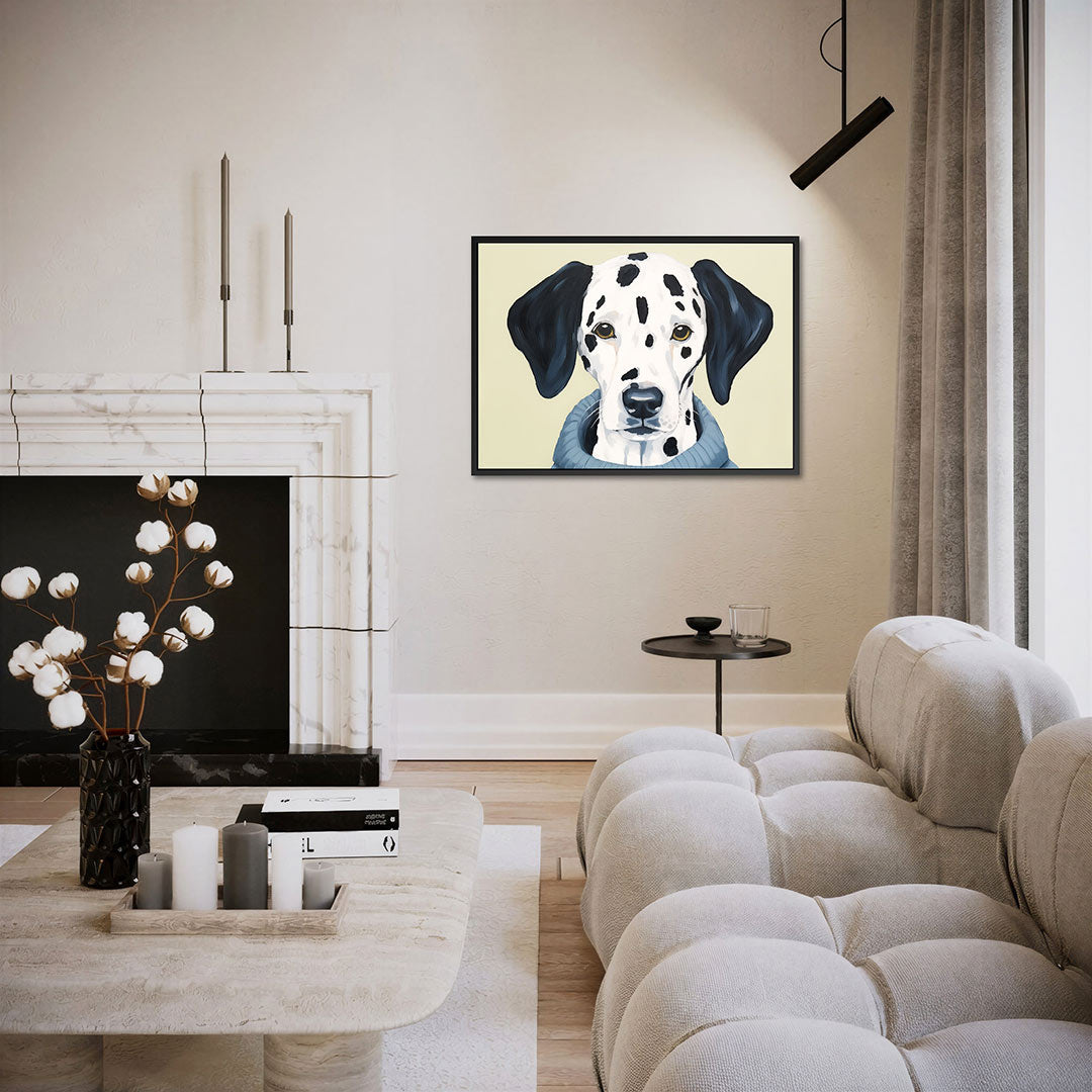Hond in trui – liggende wanddecoratie
