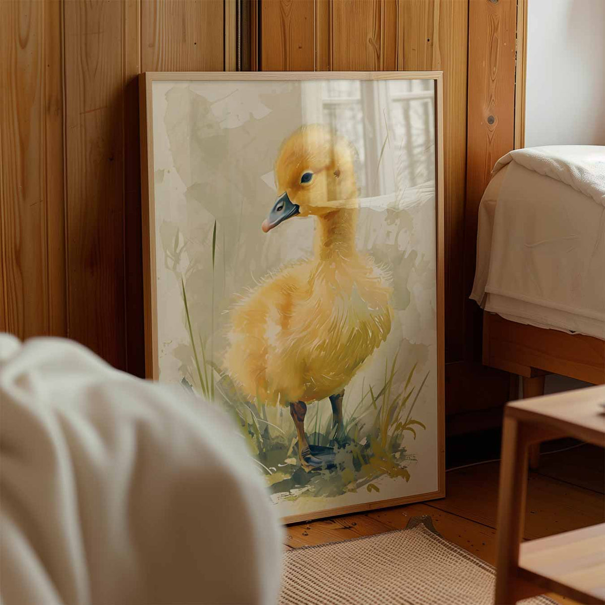 Schattige Eendekuiken Illustratie – staande muurposter voor de kinderkamer
