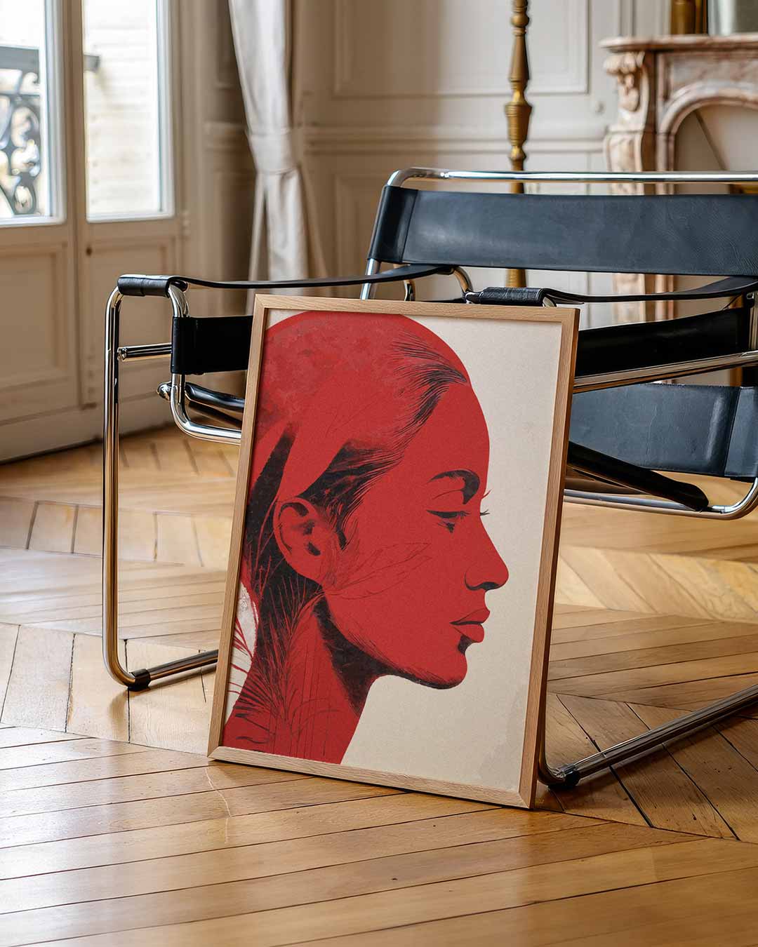 Elegante Rode Profielposter – urban poster in staand formaat