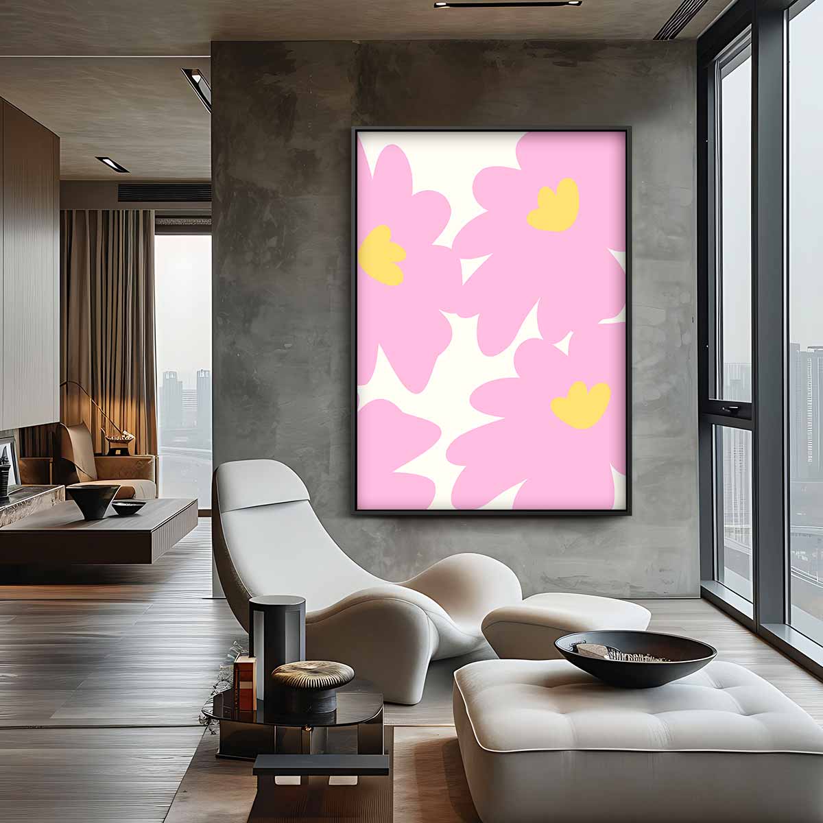 Vrolijk Bloemenpatroon – canvas kunstwerk als wanddecoratie