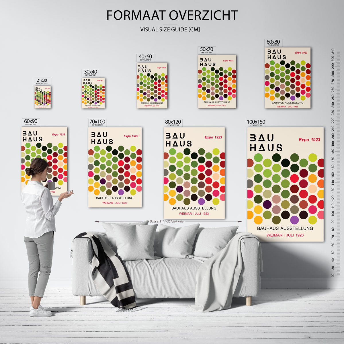 Vorm en kleur – geometrische poster in Bauhaus-stijl van WallArtistic