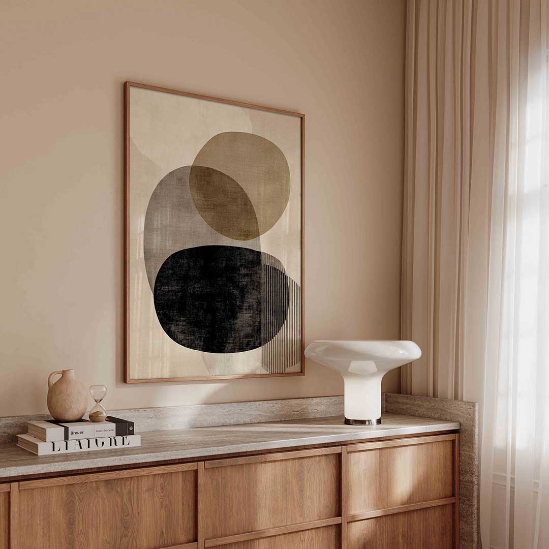 Ovale vormen – abstracte poster in staand formaat