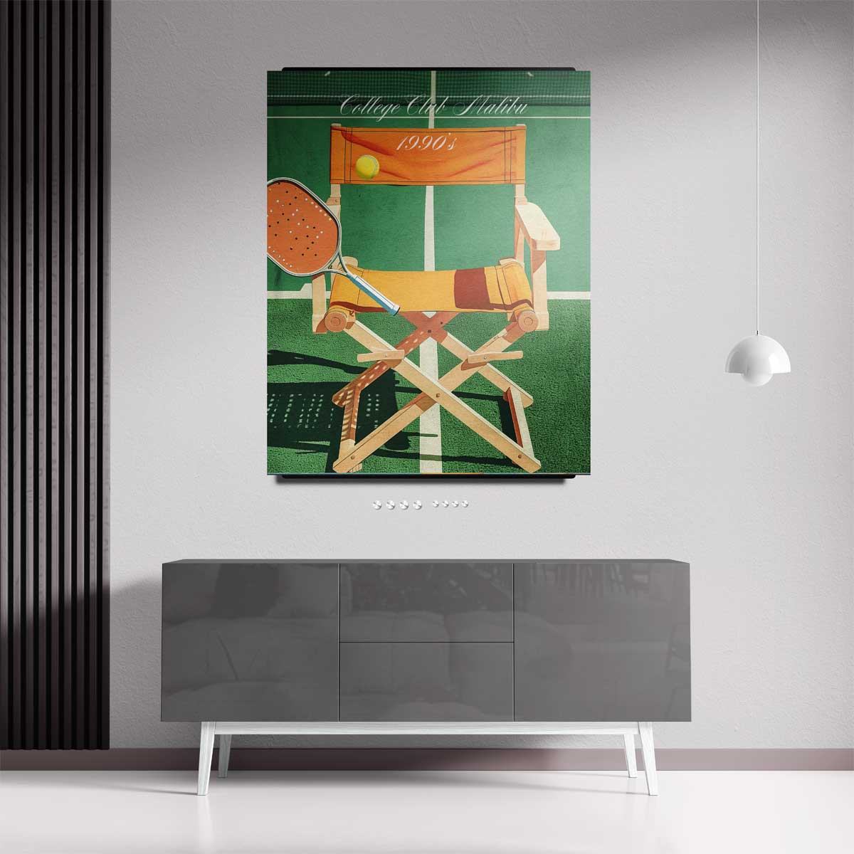 Vintage Tennis Vibes – staand kunstwerk voor modern interieur