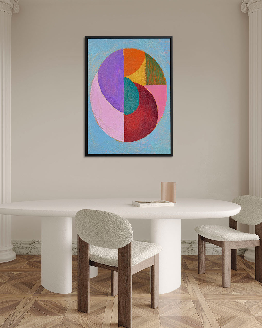 Kleurrijke cirkelvormen – staand wanddecoratie kunstwerk