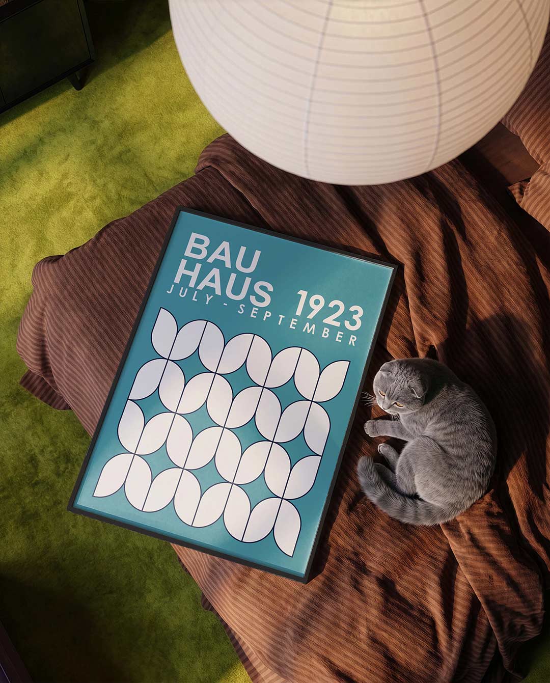 Vormritme en kleur – moderne Bauhaus wandkunst als poster