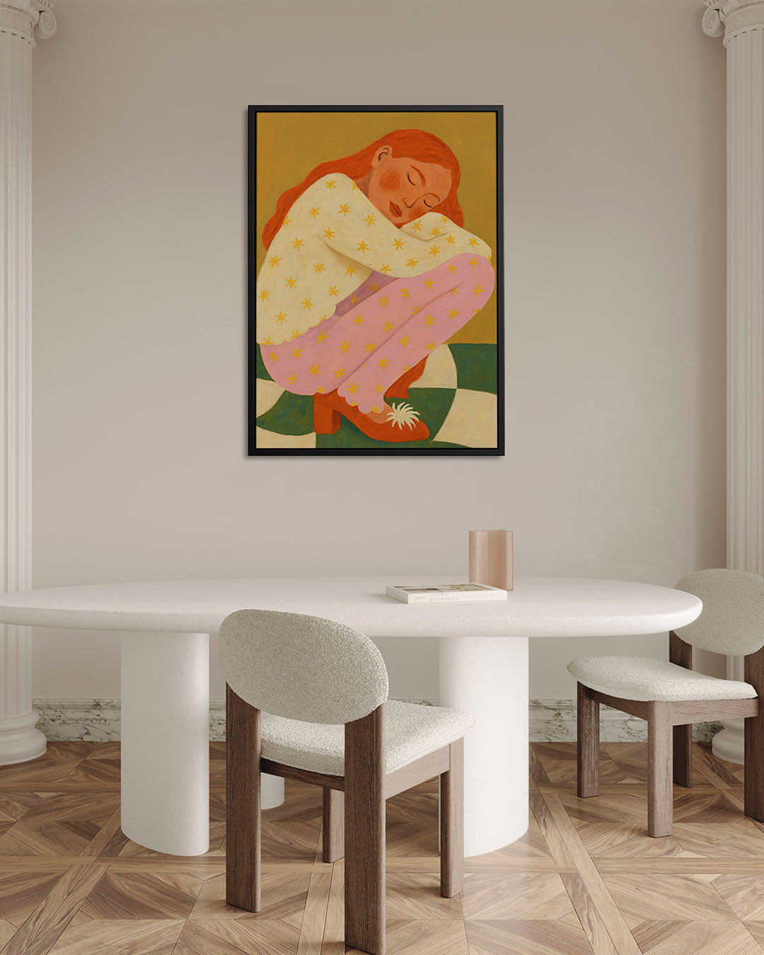 Dromerige vrouw – staand wanddecoratie kunstwerk