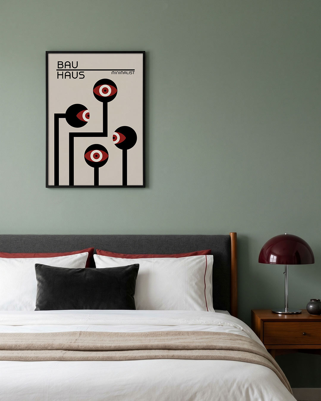 Lijnen en ogen – geometrische poster in Bauhaus-stijl van WallArtistic