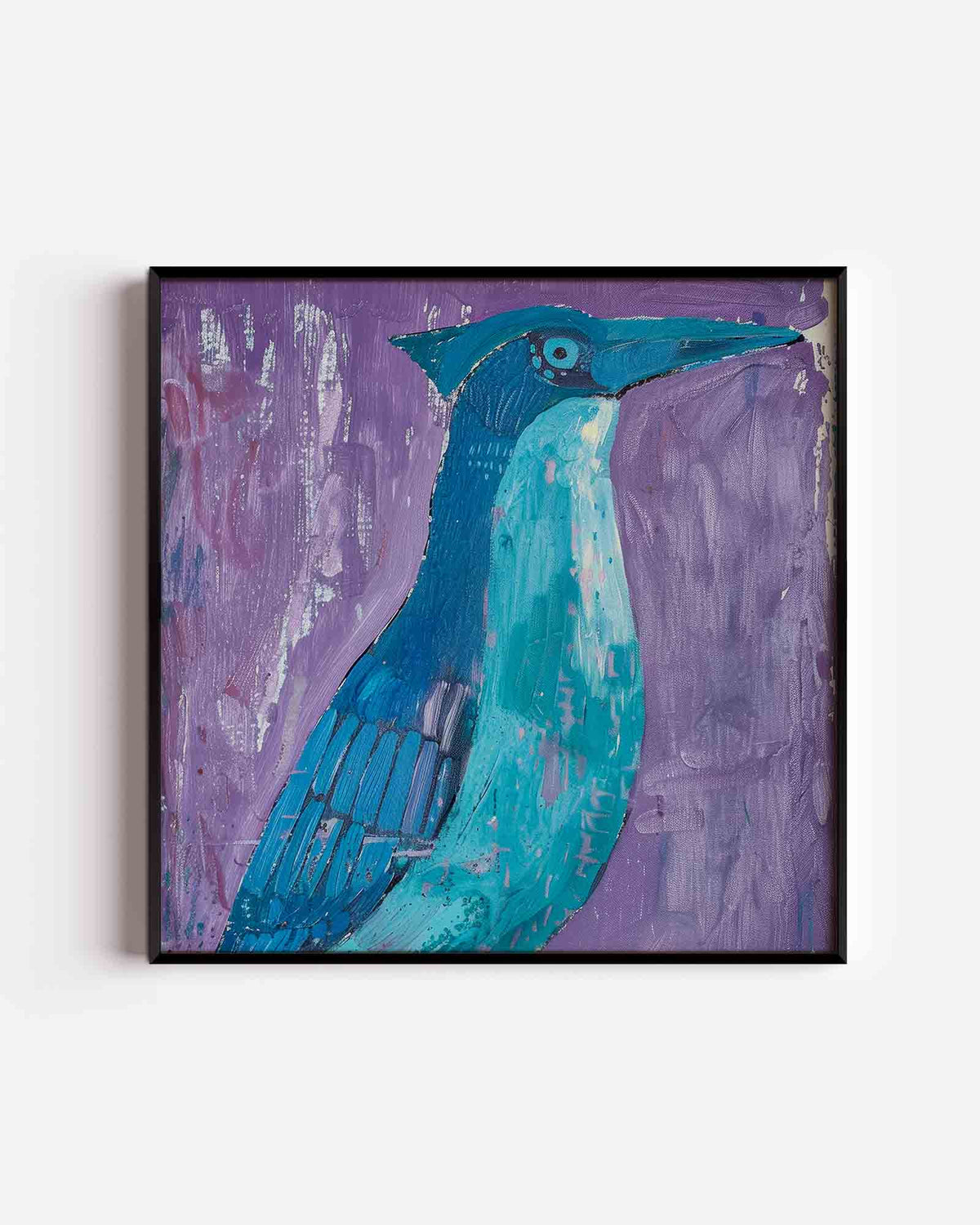 Vogel in blauw – jungle vierkante poster als wanddecoratie