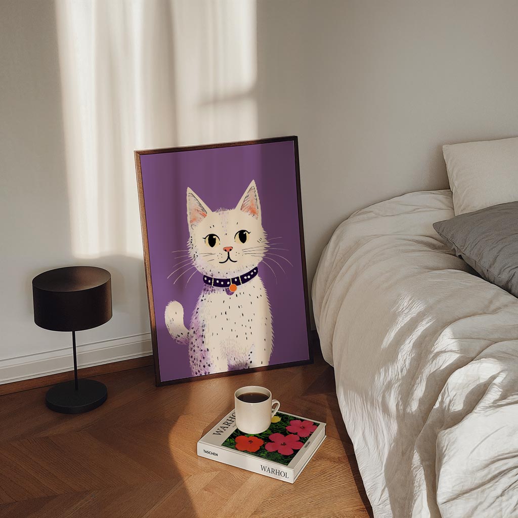 Vrolijke Katteposter – staande kinderkamer wanddecoratie van WallArtistic