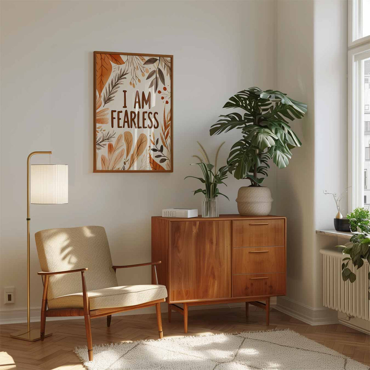 I Am Fearless Boho – speelse wandkunst als portret kinderposter