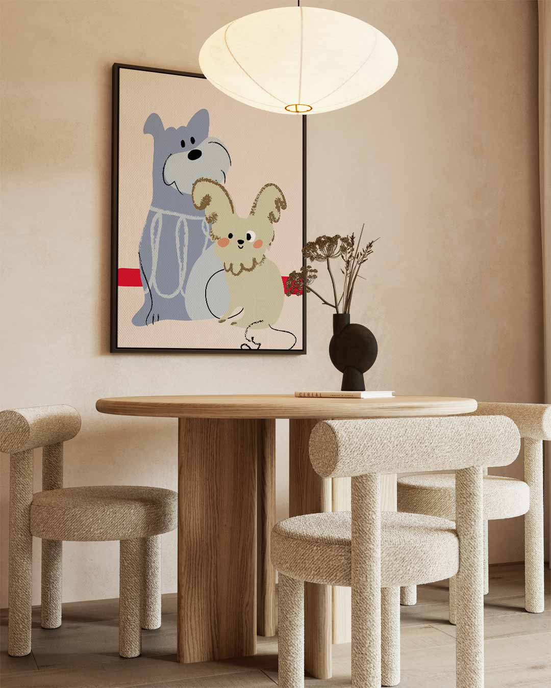 Dierenvrienden Illustratie – staand kunstwerk voor modern interieur