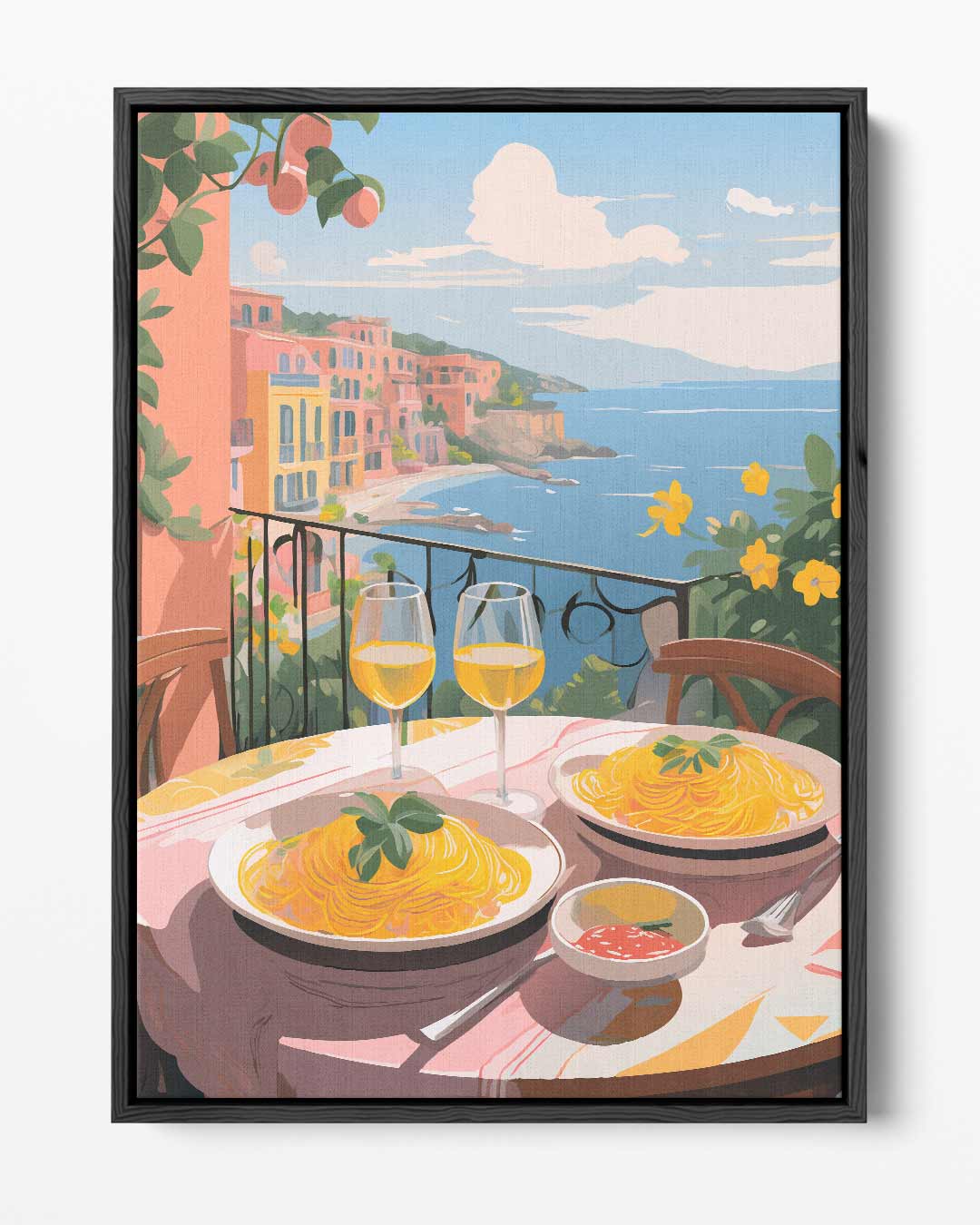 Pasta aan de Amalfi Kust – portret kunstwerk als wanddecoratie