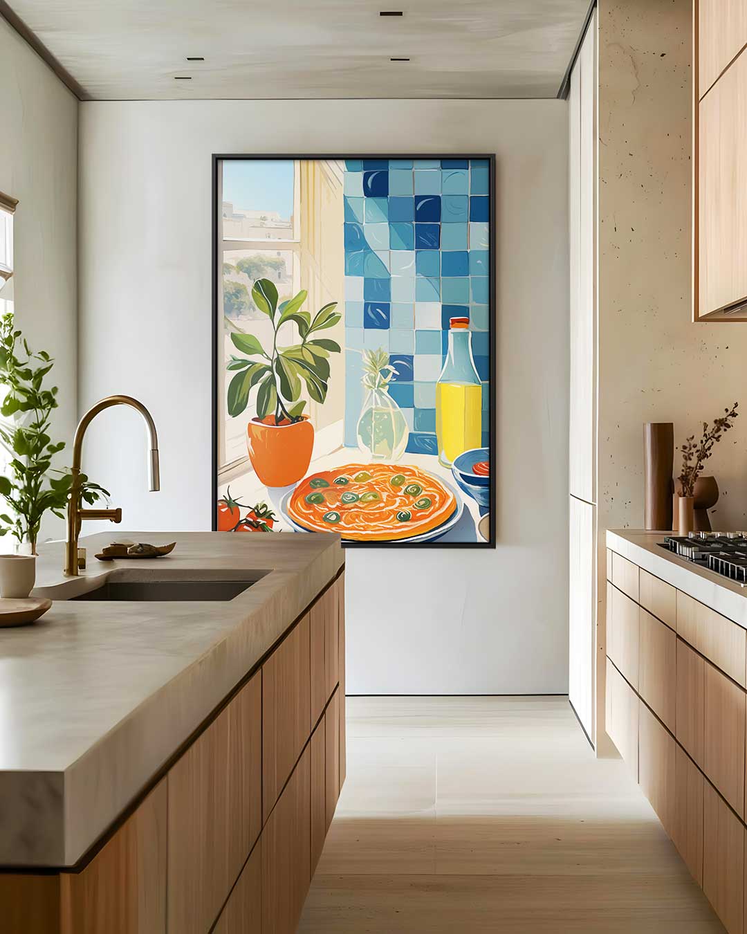 Mediterrane Keuken Vibes – staand kunstwerk voor modern interieur