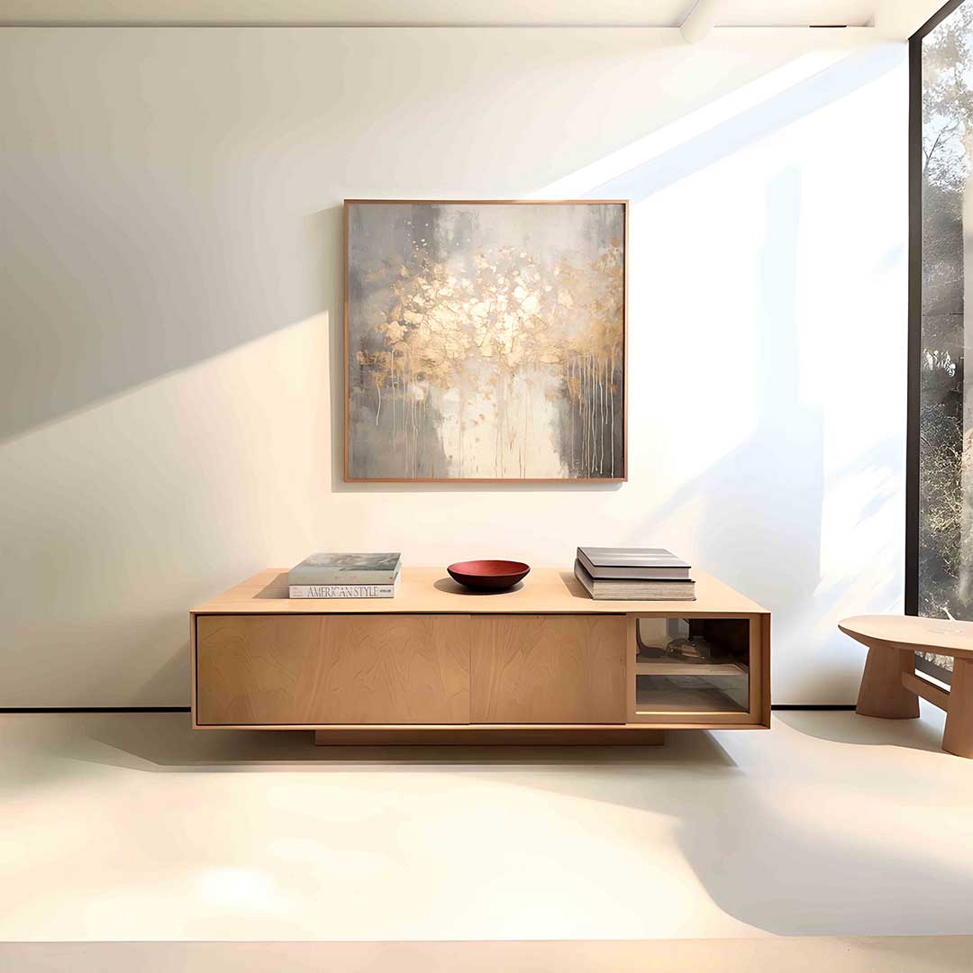 Abstracte gouden textuur – vierkante abstracte wanddecoratie van WallArtistic