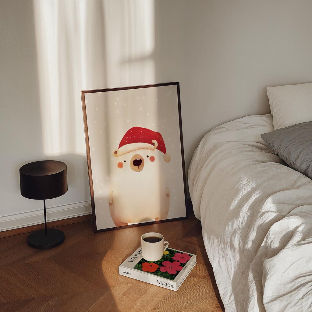 Schattige Kerstbeer – kinderposter in staand formaat