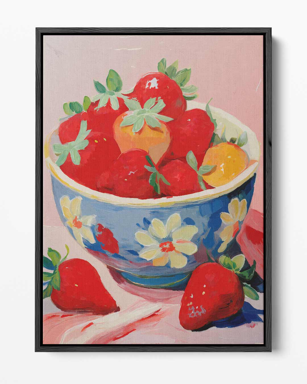 Verrukkelijke Aardbeien in Schaal – portret kunstwerk als wanddecoratie