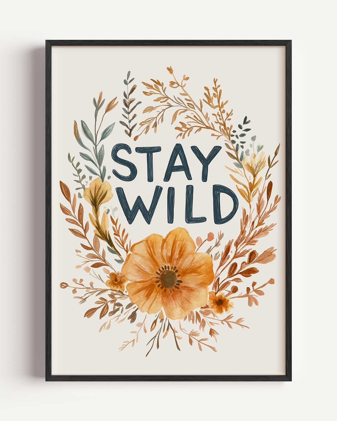 Stay Wild Bloemenposter – kids portret poster als wanddecoratie