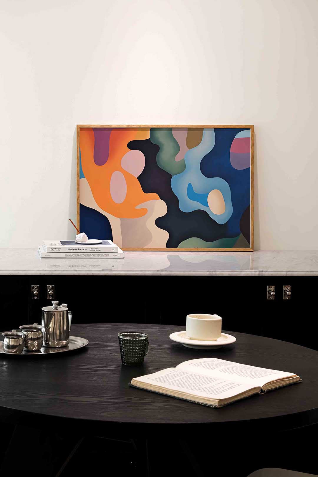 Abstracte vormen – abstracte poster in liggend formaat