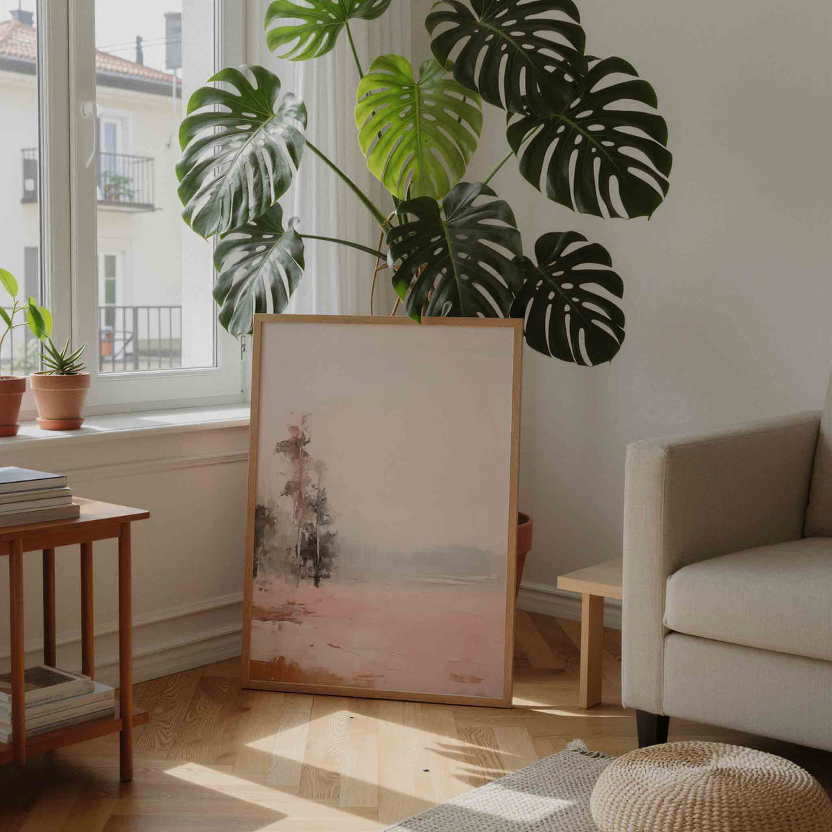 Landschap met bomen – staande botanische wanddecoratie van WallArtistic