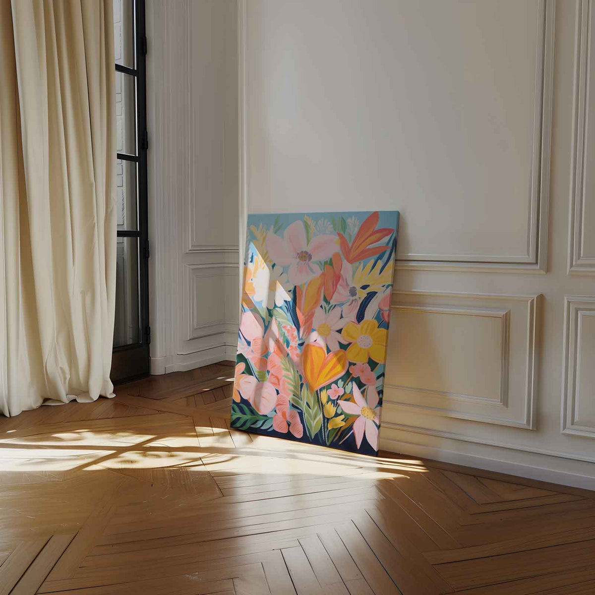 Bloemengeur in Kleuren – staand kunstwerk voor modern interieur